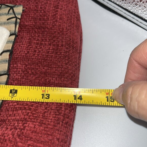 Woven Christmas Holiday Snowmen 3D Stitched Red Shoulder Handbag Bird Mailbox - Picture 8 of 10